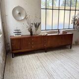 Enfilade teck XL années 60 constructiviste