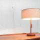 Lampe de table en teck type 25 milieu du siècle de Temde
