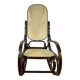 Rocking Chair in wood and canework, vintage 1970s