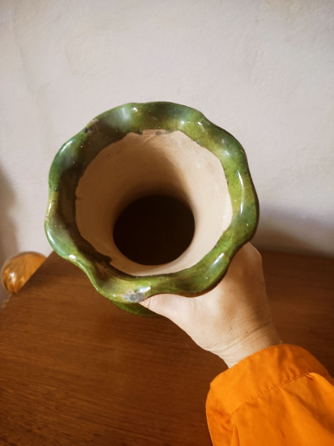 Glazed terracotta vase