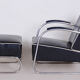 Black mucke melder armchair and ottoman 1930s czechia