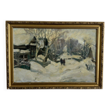 Oil on canvas, early 20th century, figures by Marija Alekseevna Fedorova