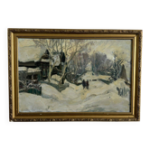 Oil on canvas, early 20th century, figures by Marija Alekseevna Fedorova