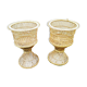 Pair of plant holder form diabolo Wicker