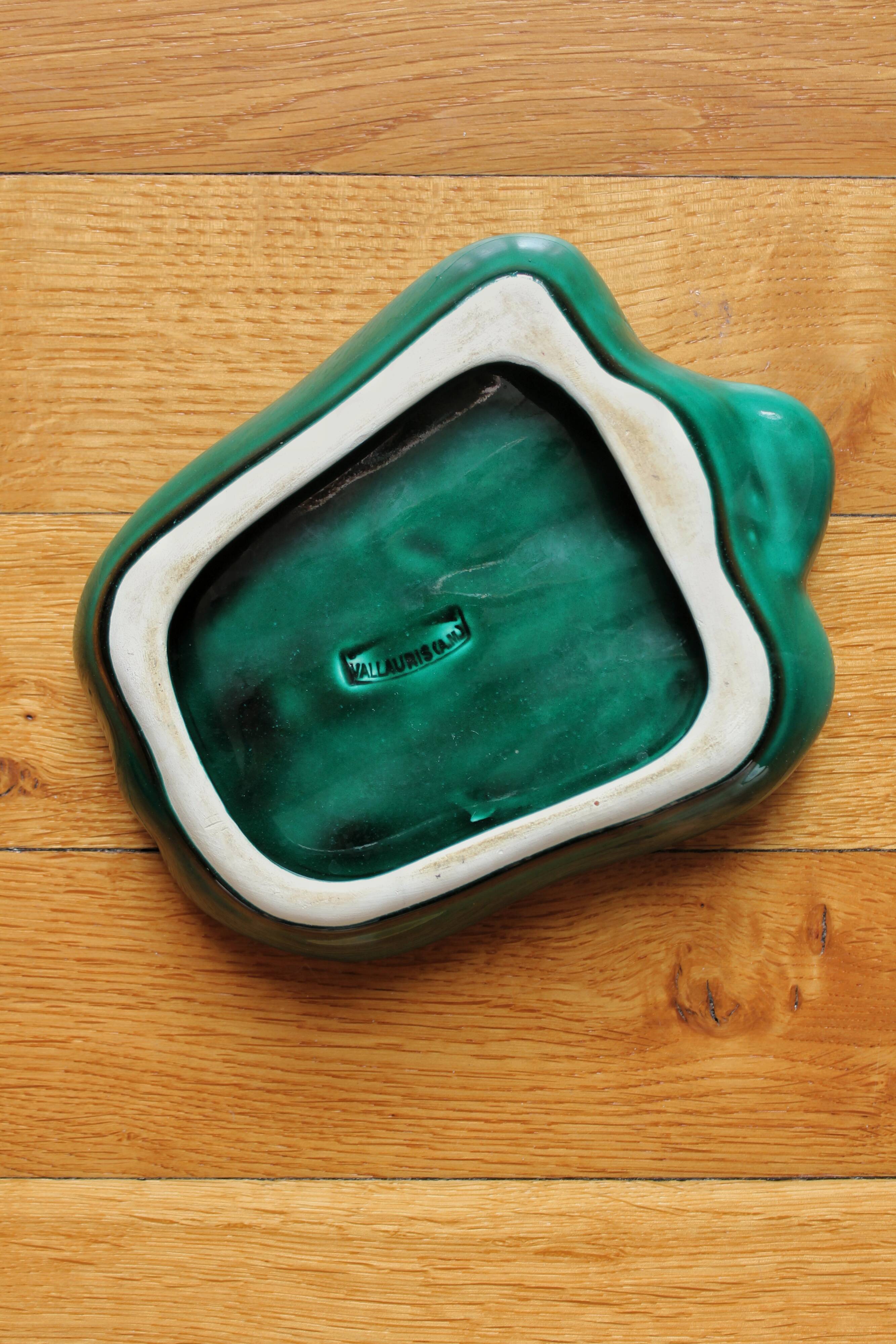 Vintage Vallauris bell pepper-shaped earthenware dish