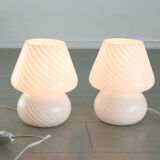 Lampe de table vintage small Murano mushroom swirl 70s