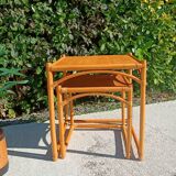 2 tables gigognes en rotin