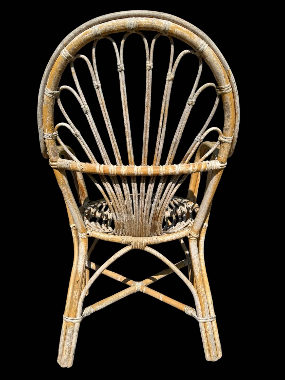 Rattan armchairs from the 70s France, set of 4