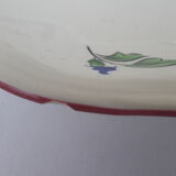 Lunéville earthenware ravine KG pattern pink flowers L 27 cm