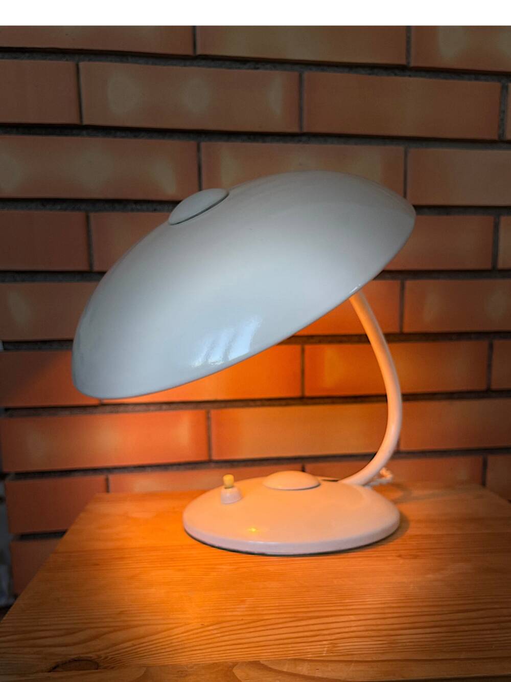 Original Bauhaus white desk lamp by Helo Leuchten