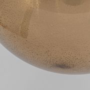 Large smoked glass ball pendant by Limburg with brass, Germany, 1970s.