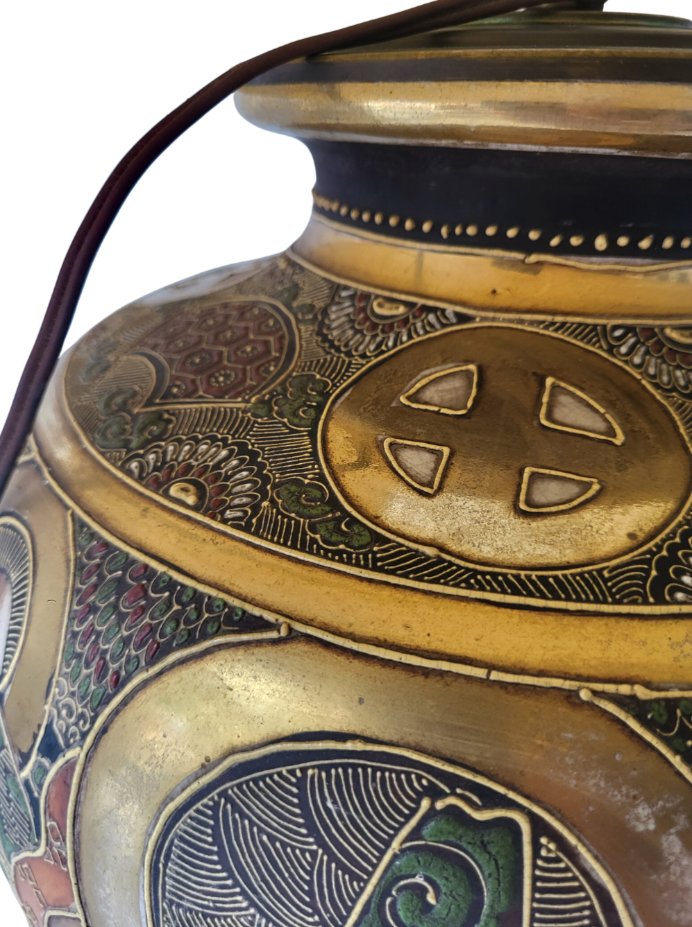 Handmade Asian style lamp in ceramic