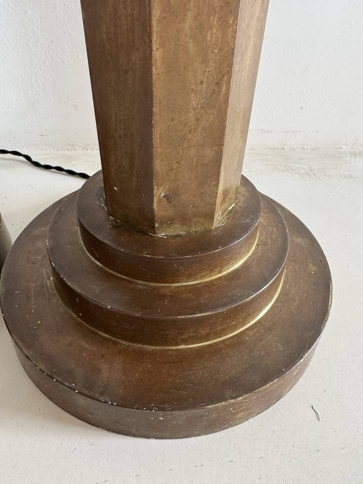 Lampes colonnes bronze Art Déco