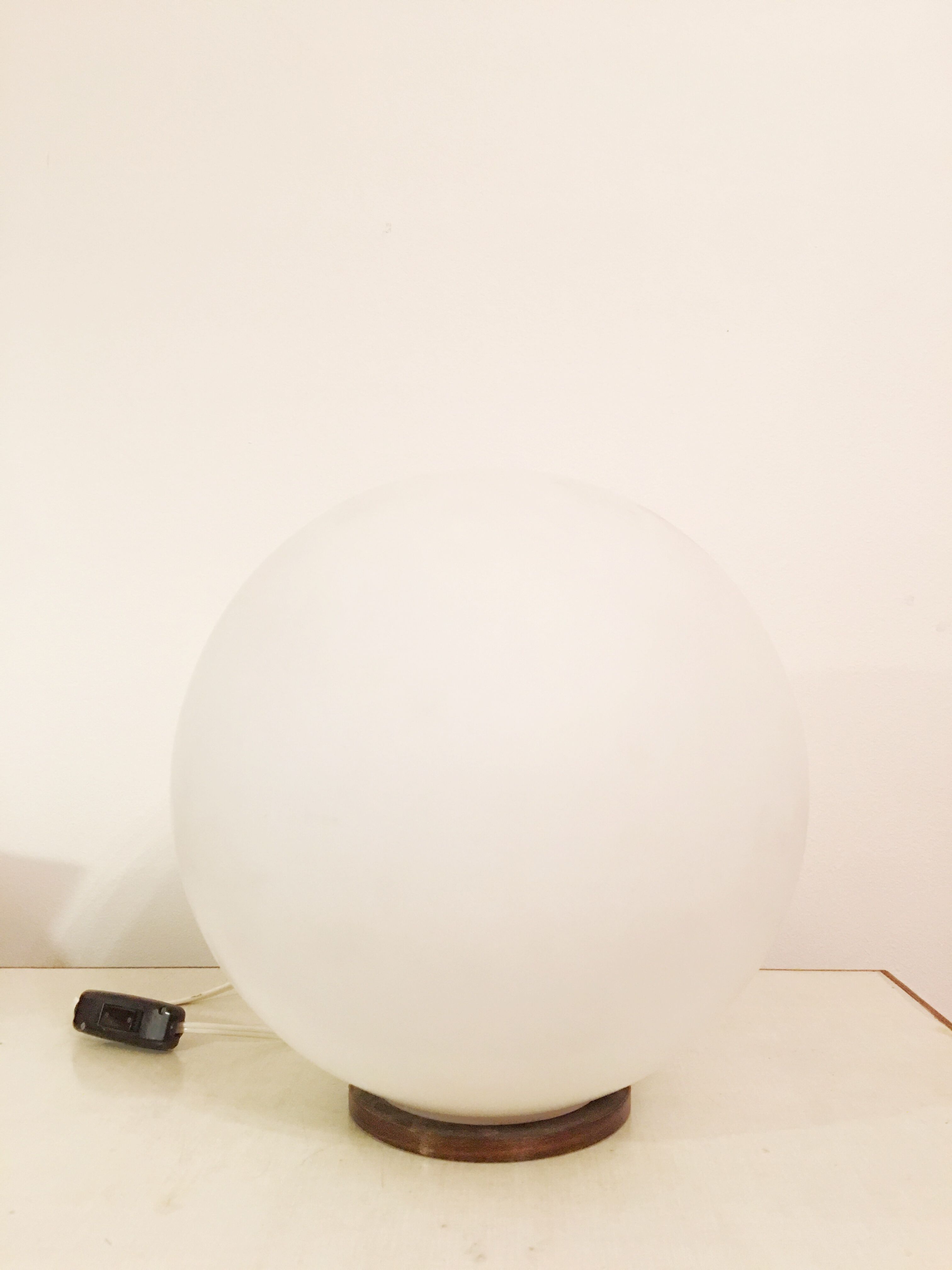 White Moon glass table lamp, 1960s