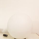 Lampe de table Lune en verre blanc, années 1960
