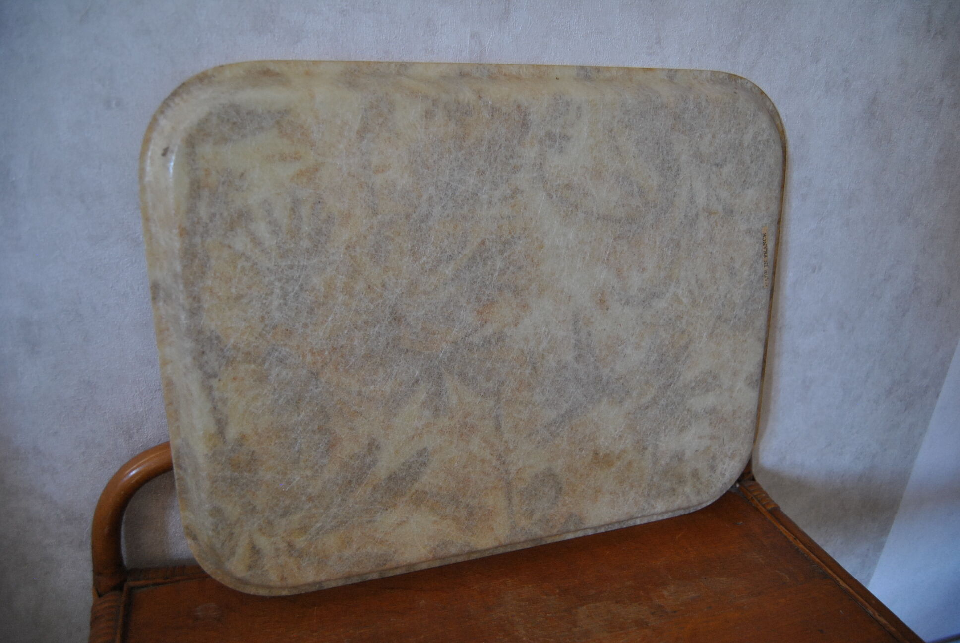 Tray with foliage decoration - 70s - authentic vintage