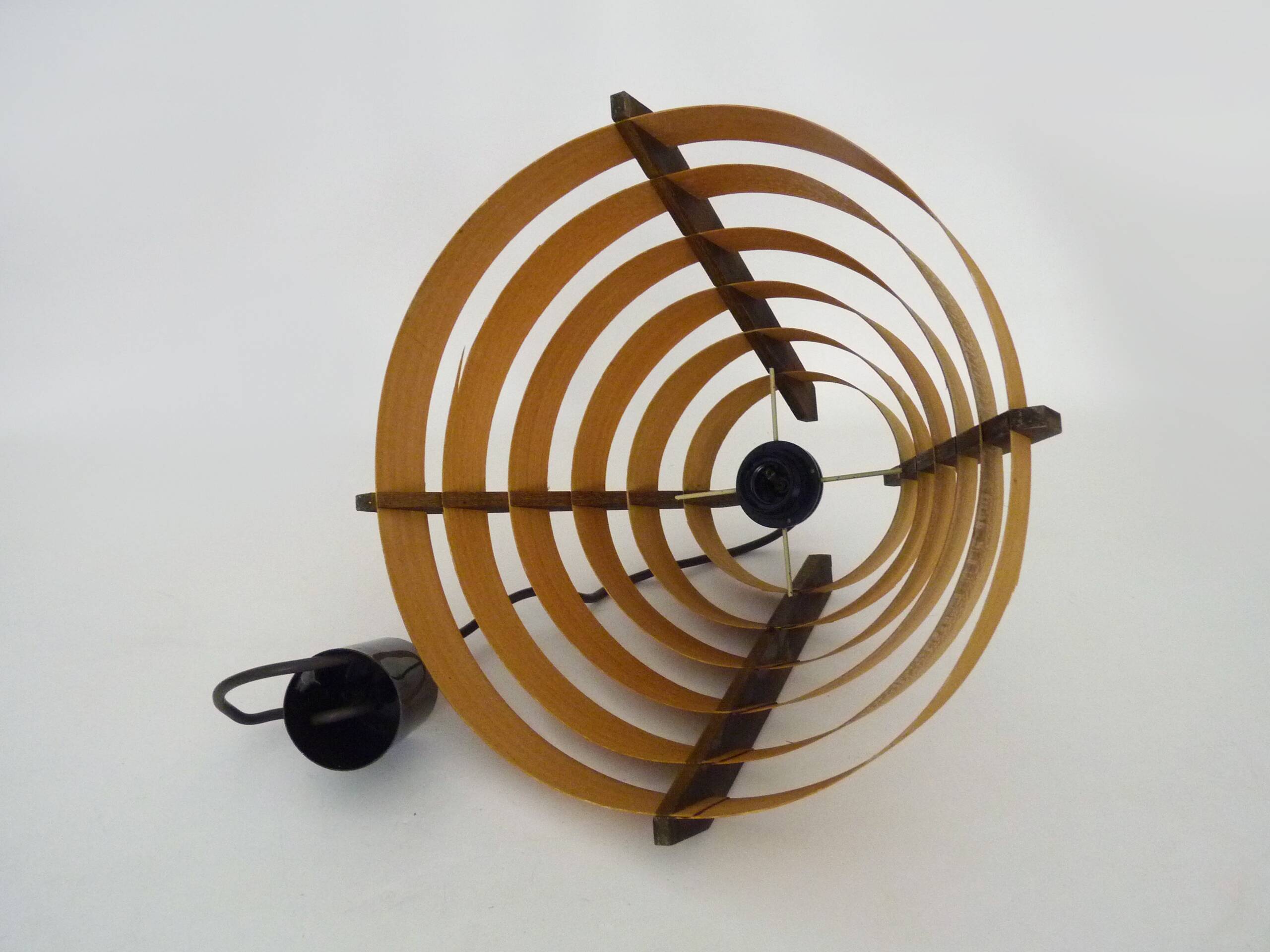 Scandinavian pendant light by Linus Bopp Limbach in pine slats. 1960s