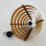 Scandinavian pendant light by Linus Bopp Limbach in pine slats. 1960s