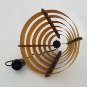 Scandinavian pendant light by Linus Bopp Limbach in pine slats. 1960s