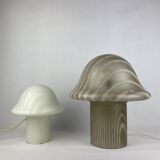 Large mushroom table lamp by Peill and Putzler in smoked glass XL 1970