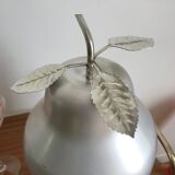 LARGE PEAR OR QUINCE IN BRUSHED ALUMINUM ICE BUCKET MADE IN ITALY AROUND 1970