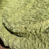 Fauteuil moumoute vintage vert pale