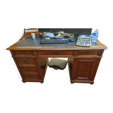 Walnut desk with leather top