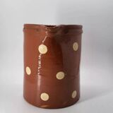 Old pitcher with polka dots savoyard pottery in glazed terracotta alsace