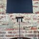 Designer lamp in chrome metal and Altuglass 1990s Ht 85 cm