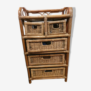 Rattan chiffonnier