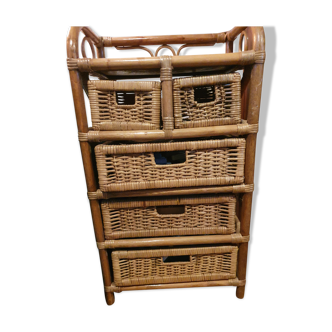 Rattan chiffonnier