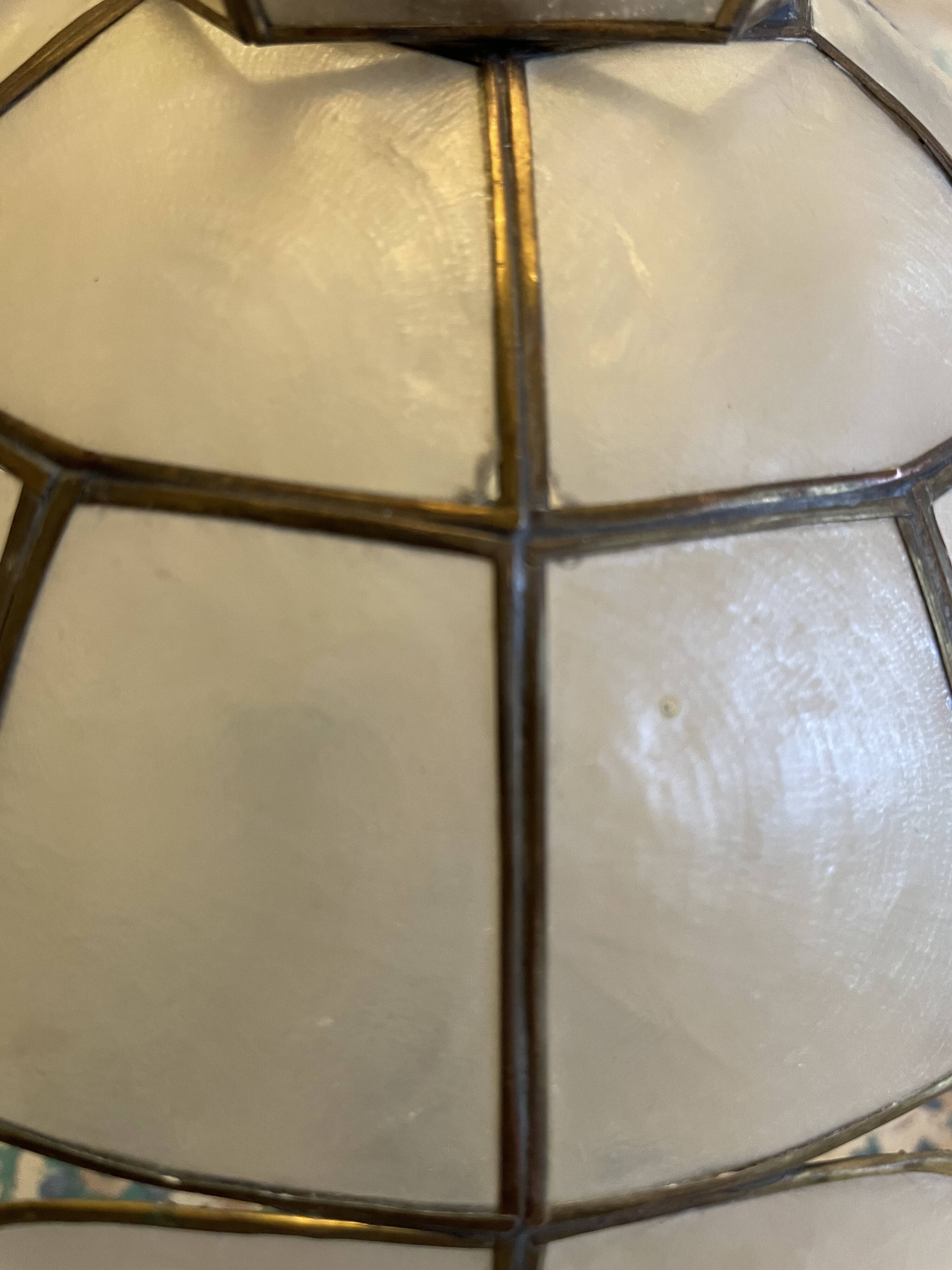 Suspension mother-of-pearl and brass diam 25 cm