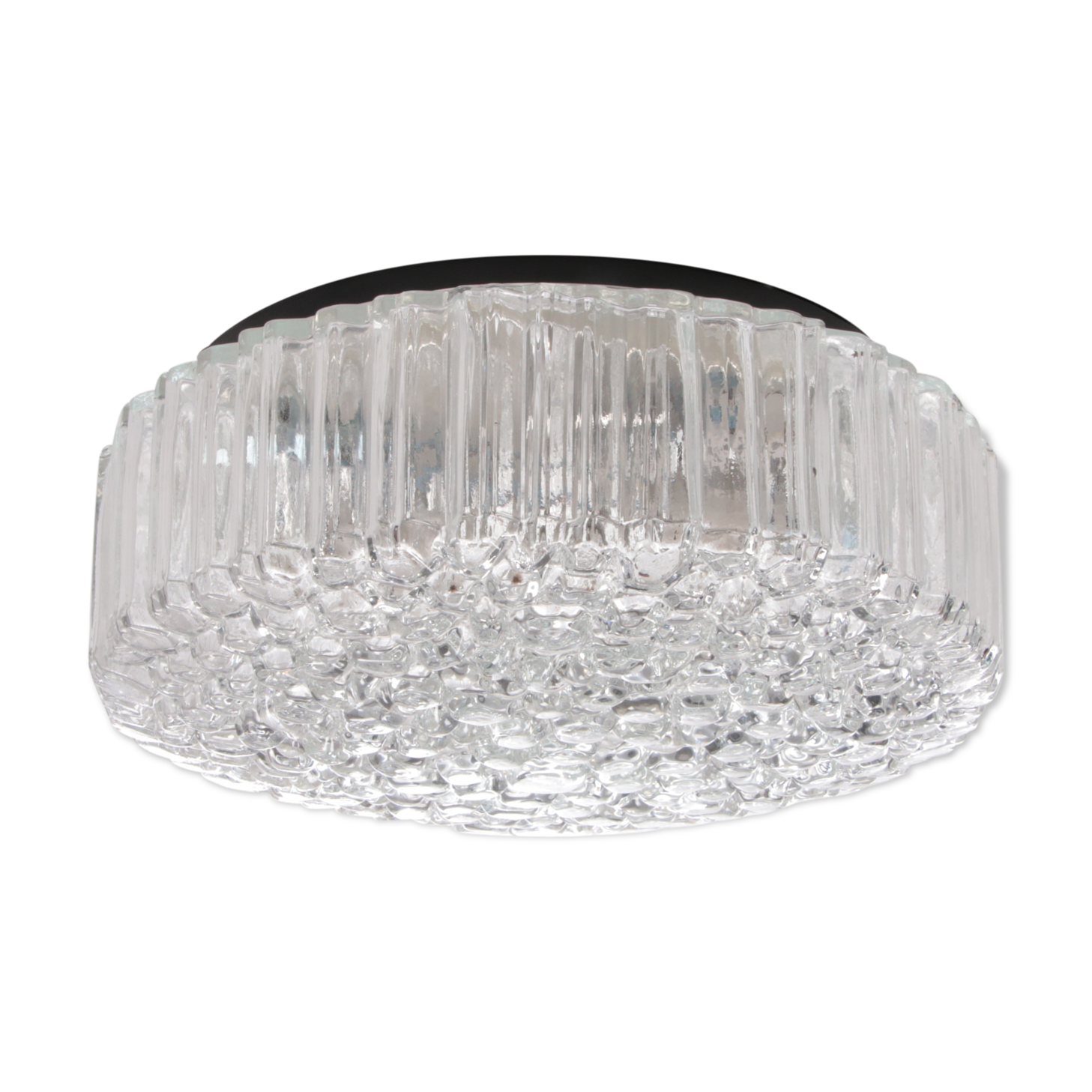 Glass Flush Mount or Sconce by Helena Tynell for Glashütte Limburg, 1960s