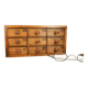 Small drawer unit, vintage wooden watchmaker's chest.