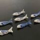 7 fish-shaped porcelain knife holders