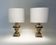Pair of Italian brass table lamps from the 1950s.