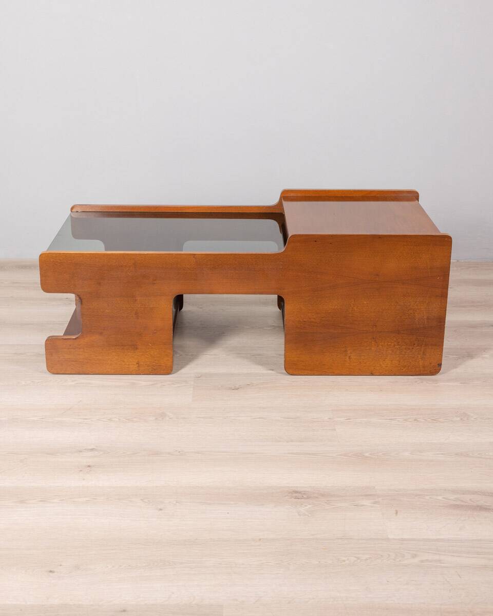 Vintage 70s wooden living room bar table Italian design