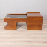 Table de bar de salon vintage en bois des années 70, design italien
