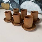 Ensemble de 6 tasses en grès vintage