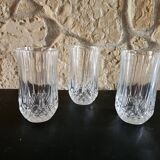Set of 3 cut glasses - Longchamp style, Cristallerie d'Ar