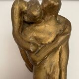 Sculpture of an embracing couple 20th century signed