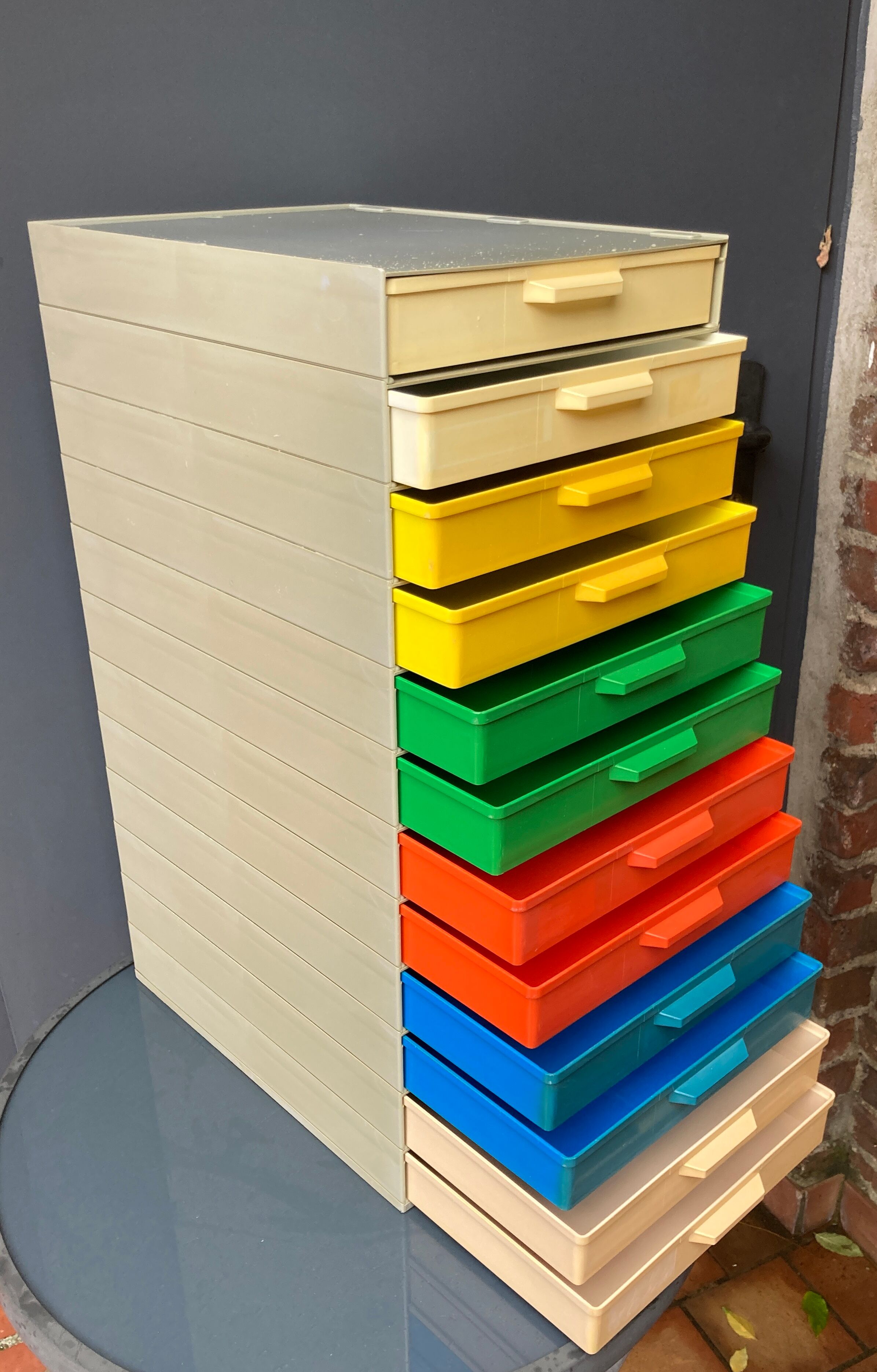 12-drawer vintage office locker