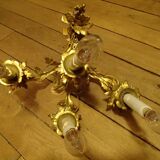 Pair of 4-branch wall sconces - gilded bronze