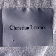 7 white damask cotton napkins, Christian Lacroix, vintage