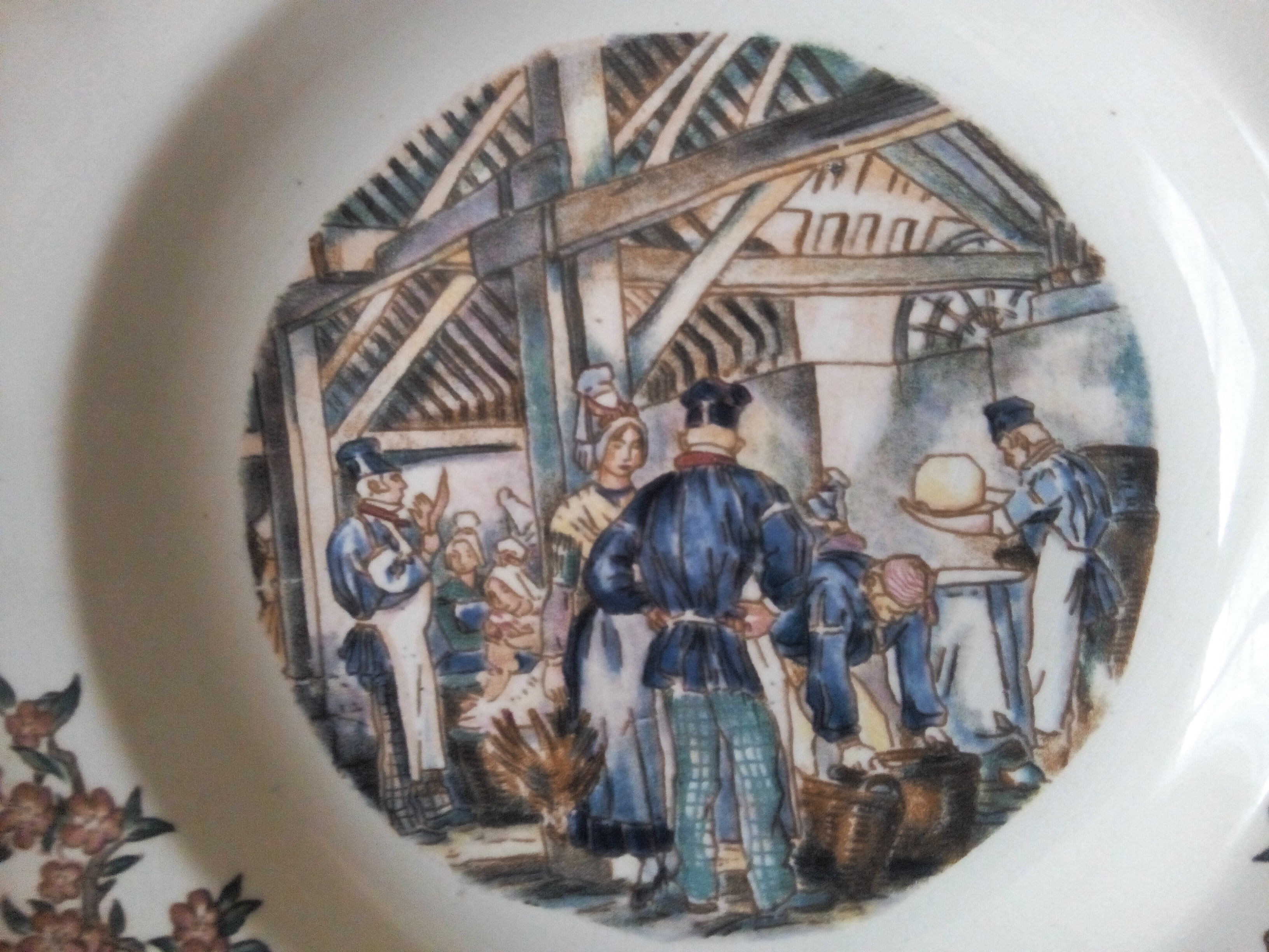 5 hollow plates faience sarreguemines ma normandie