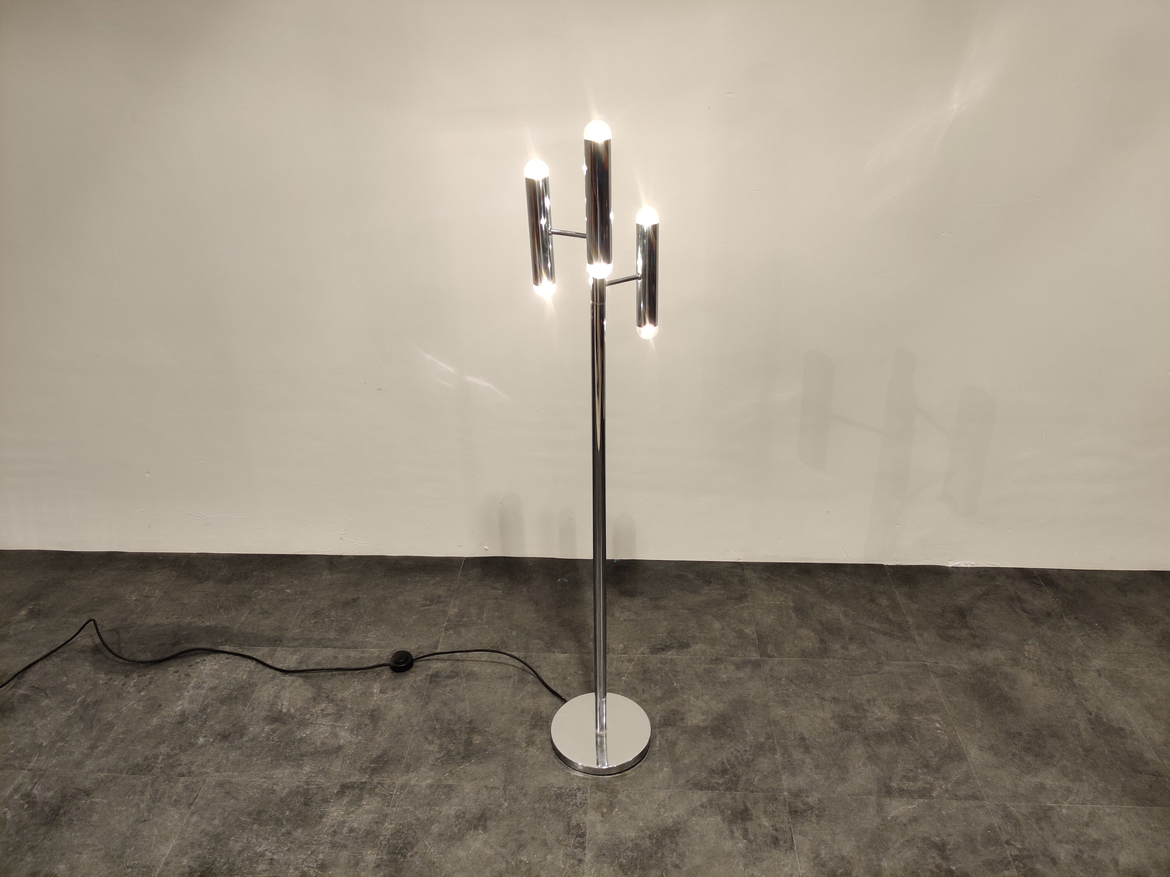 Vintage chrome floor lamp, 1970s