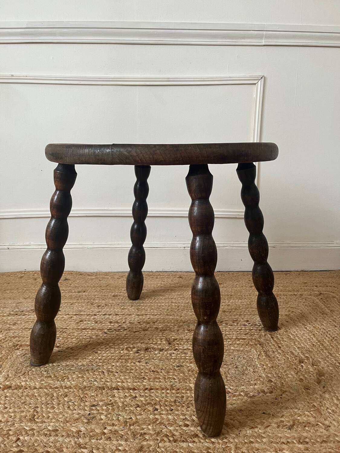 Beaded wooden side table