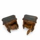 art deco walnut serpentine nightstands, 1920s