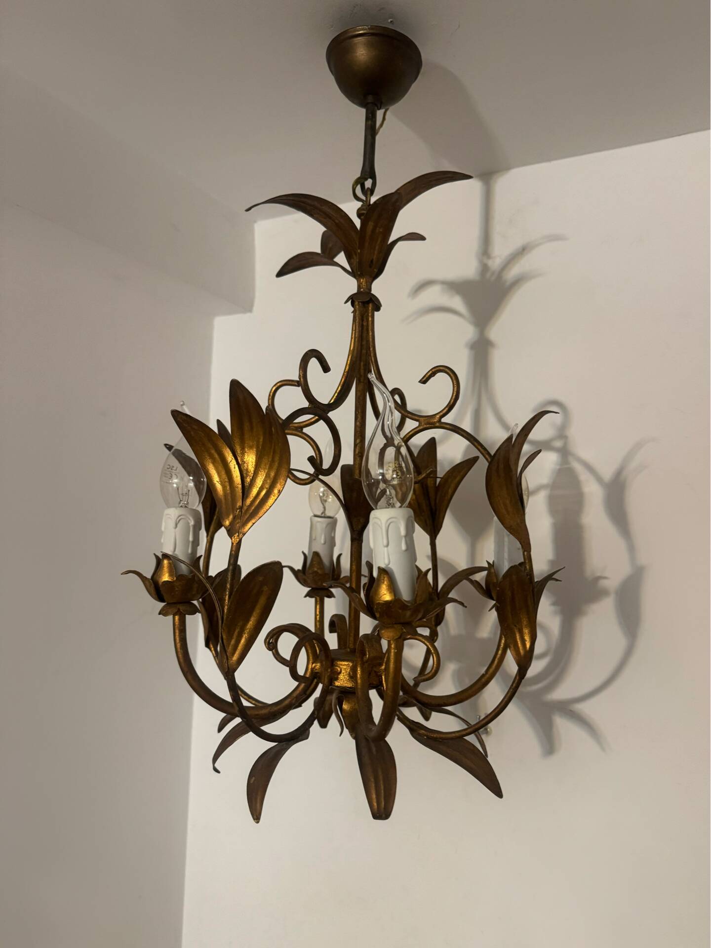 Golden palm leaf lustre 1970s