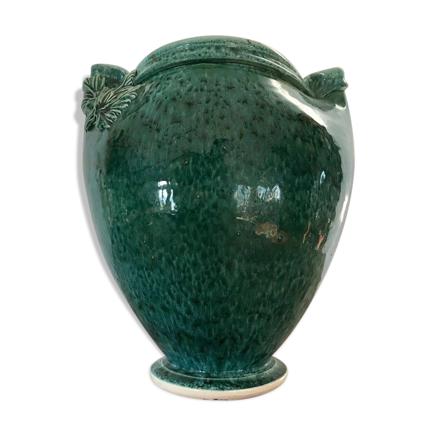 Conical body and paunch ovoid stoneware vase